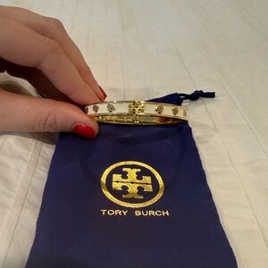 Tory Burch Gold and Cream Bracelet